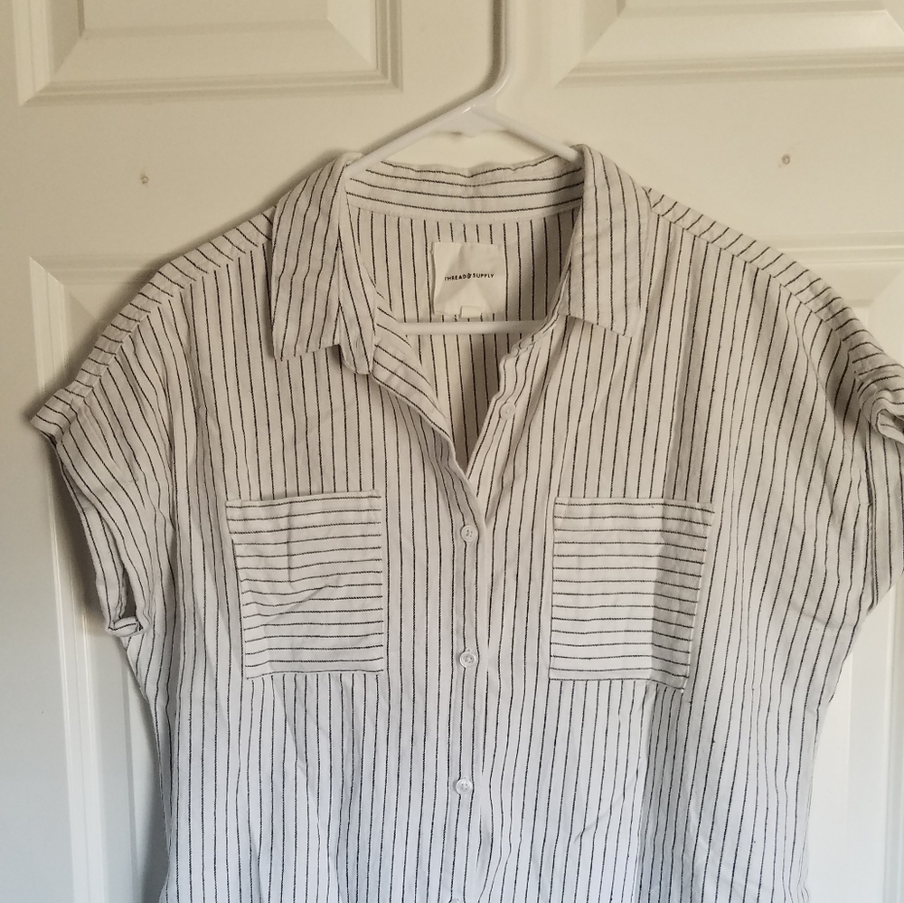 Thread and Supply stripped button up shirt